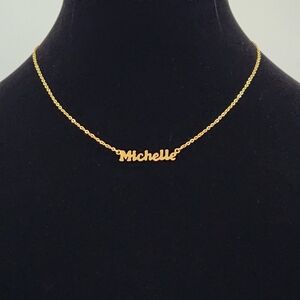 Personalized "Michelle" Gold Nameplate Necklace - Women Jewelry